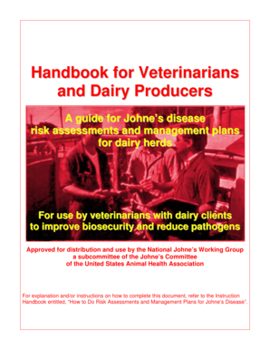 Johne's Disease Risk Assessment Handbook