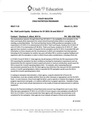 Paid Lunch Equity Exemption Request Form