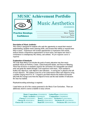 Music Aesthetics Student Achievement Portfolio