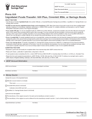 Form 215 Liquidated Funds Transfer