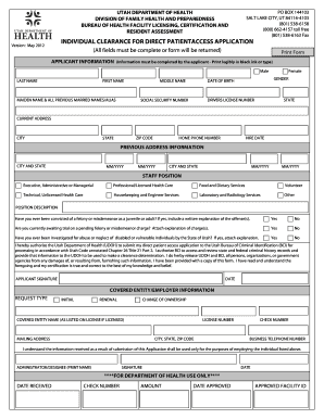 Utah Direct Patient Access Application