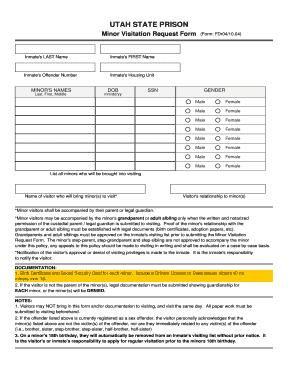 U.S. Minor Visitation Request Form