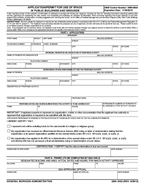 Application for Use of Space in Public Buildings and Grounds