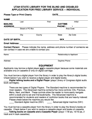 Utah Library for the Blind Application