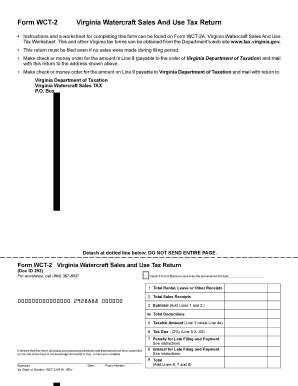 Virginia Watercraft Sales and Use Tax Return