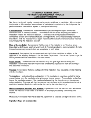Victim/Offender Mediation Agreement