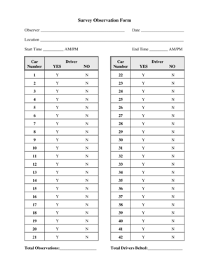 Survey Observation Form