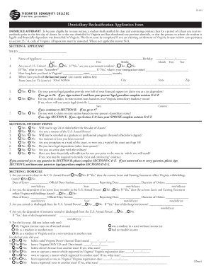 Virginia Domiciliary Reclassification Application Form