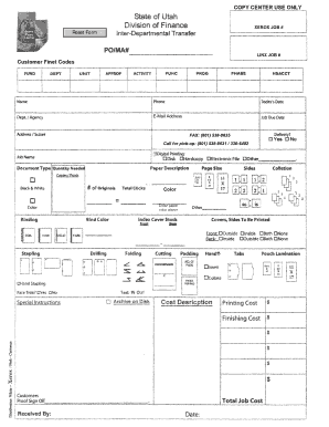 Copy Center Job Form