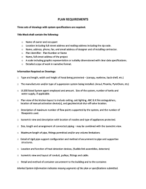 Fire Suppression System Plan Requirements