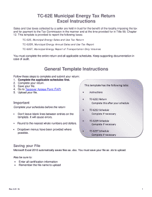 TC-62E Municipal Energy Tax Return