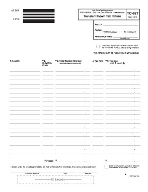 Utah Transient Room Tax Return