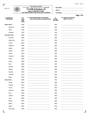 Utah Sales Tax Form for Grocery Food