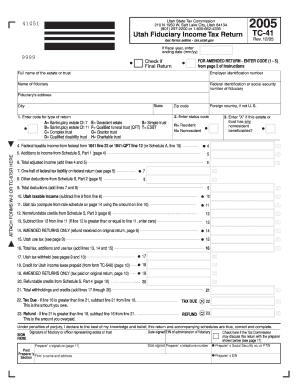 Utah Fiduciary Income Tax Return