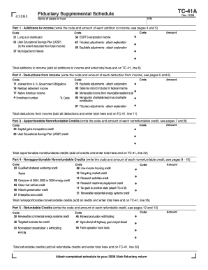 Utah Fiduciary Supplemental Schedule TC-41A