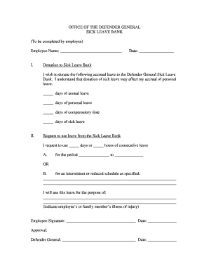 Sick Leave Bank Donation and Request Form