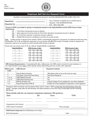 Employee Self Service Request Form