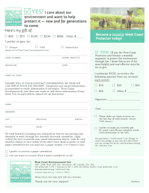 West Coast Environmental Law Donation Form