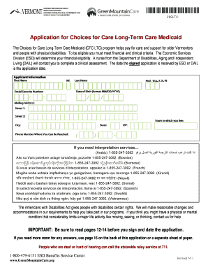 Choices for Care Long-Term Care Medicaid Application