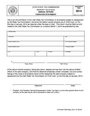 Utah State Property Tax Annual Return