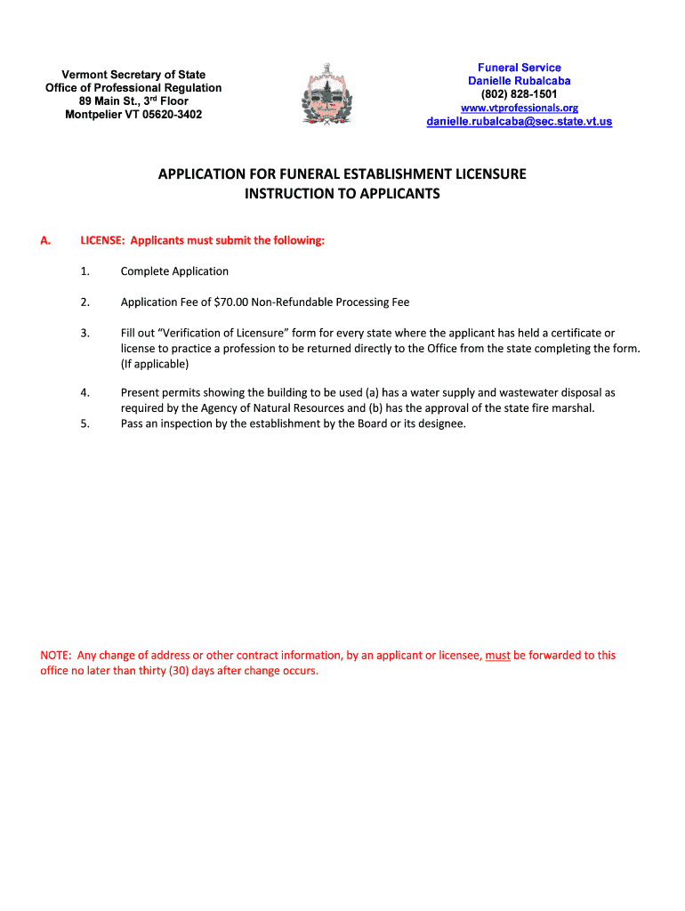 Fillable Online Funeral Service Application Form for FUNERAL