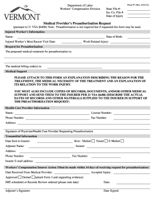 Medical Provider’s Preauthorization Request