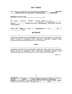 Gift Deed for Residential Plot