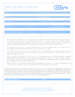 FSA Debit Card Application