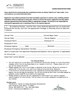 Course Registration Form
