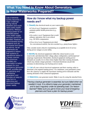 Emergency Generator Information Form