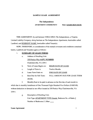 Virginia Residential Lease Agreement