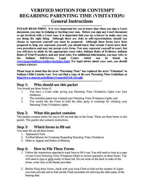Verified Motion for Contempt Regarding Parenting Time
