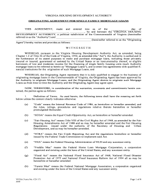 Virginia Housing Development Authority Mortgage Loan Agreement