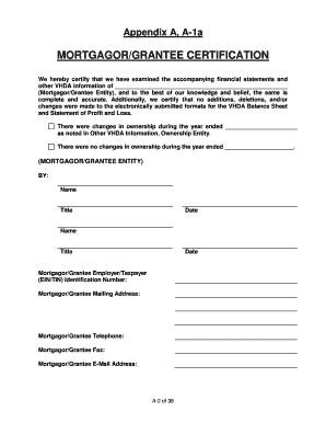 Mortgagor Grantee Certification Form