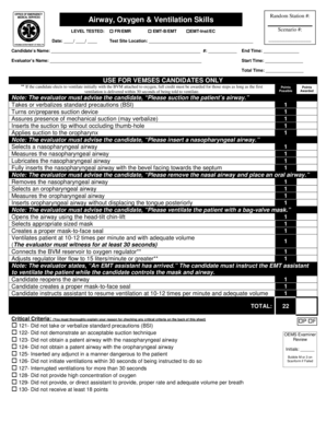Airway, Oxygen & Ventilation Skills Test