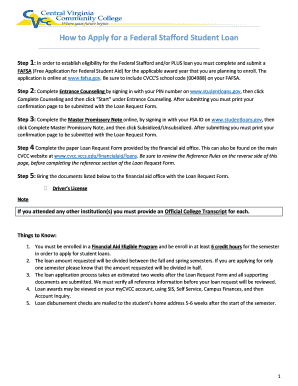 Federal Stafford Student Loan Application