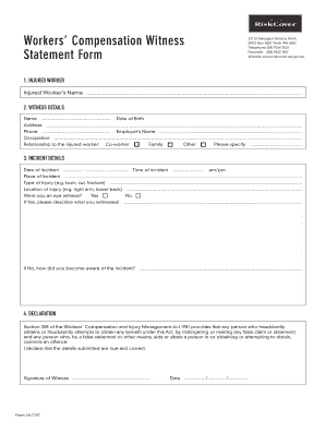 Workers' Compensation Witness Statement Form