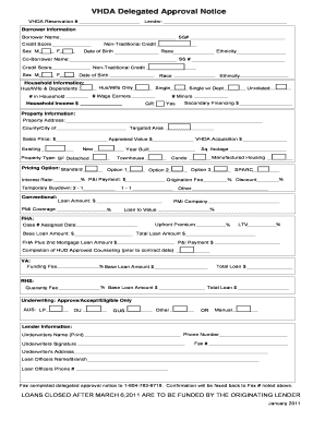 VHDA Delegated Approval Notice