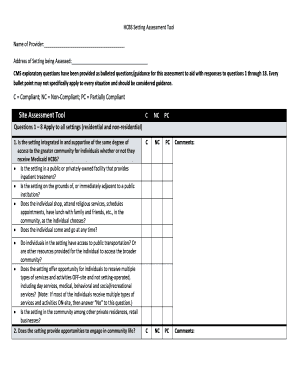 HCBS Setting Assessment Tool
