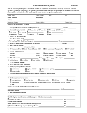 TB Treatment/Discharge Plan