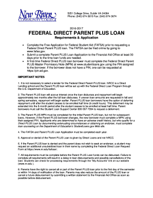 Federal Direct Parent PLUS Loan Application