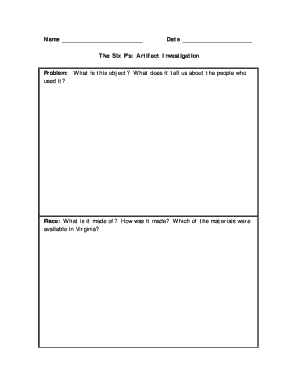Artifact Investigation Worksheet