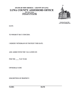 New Mexico Property Tax Protest Withdrawal Form
