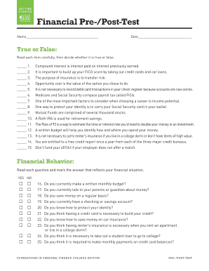 Financial Pre/Post-Test