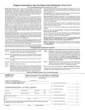 Virginia Consumer's Use Tax Return for Individuals
