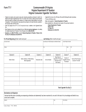 Virginia Consumer Cigarette Tax Return