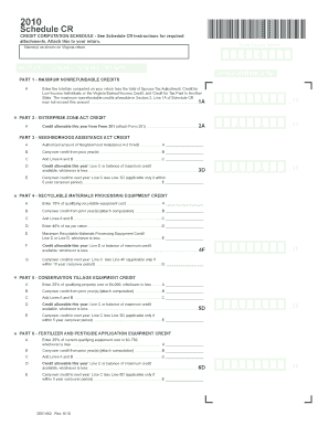 Virginia Schedule CR Tax Credit Form