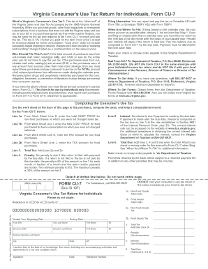 Virginia Consumer's Use Tax Return for Individuals