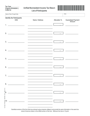 Virginia Nonresident Income Tax Return Schedule L