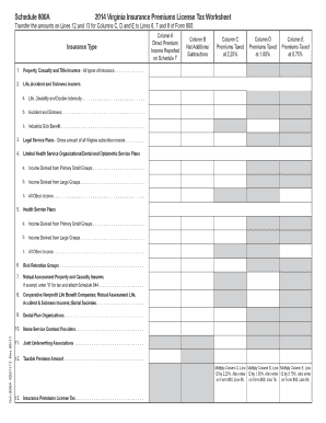Virginia Insurance Premiums License Tax Worksheet
